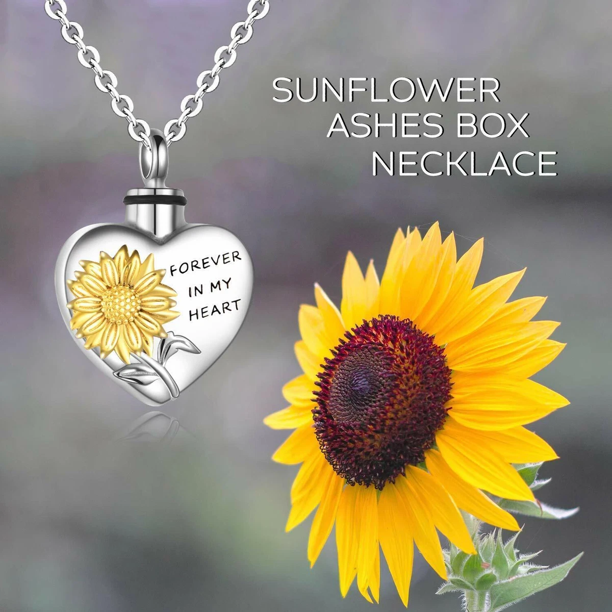 Sunflower cremation best sale jewelry