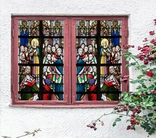 3D Church 219NAO Window Film Print Sticker Cling Stained Glass UV Block Fay