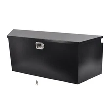 Black Steel 49"X15"X18.5" Truck Tongue Tool Box Trailer Flatbed Storage Toolbox