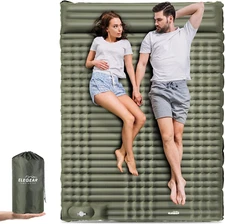 Double Sleeping Pad for Camping, 4" Ultra-Thick Self Inflating Camping Pad 2 Per