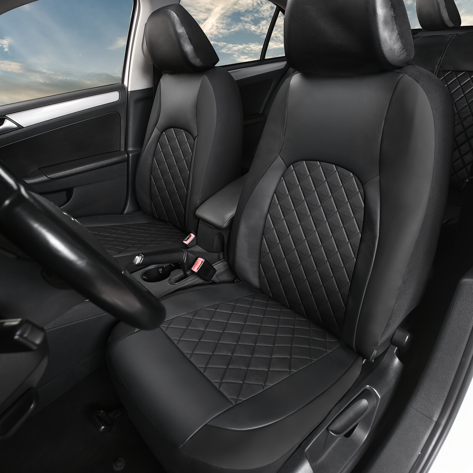 Car 5 Seat Covers Full Set Waterproof Leather Universal for Auto Sedan SUV New