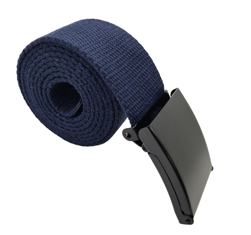 Unisex High Quality Canvas Fabric Webbing Belt Black Buckle Army Style - Picture 119 of 184