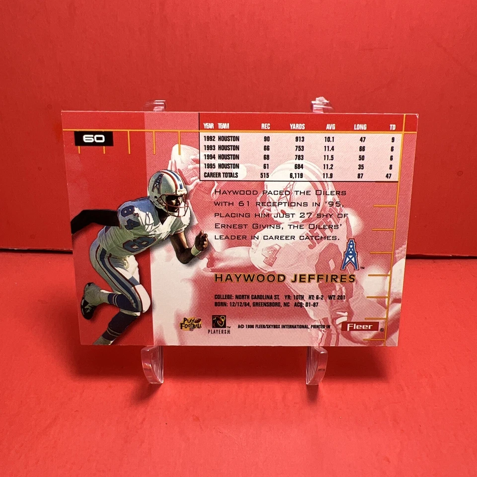 1996 Fleer Ultra Football Haywood Jeffires #60 VG🦄 - Image 2 of 2