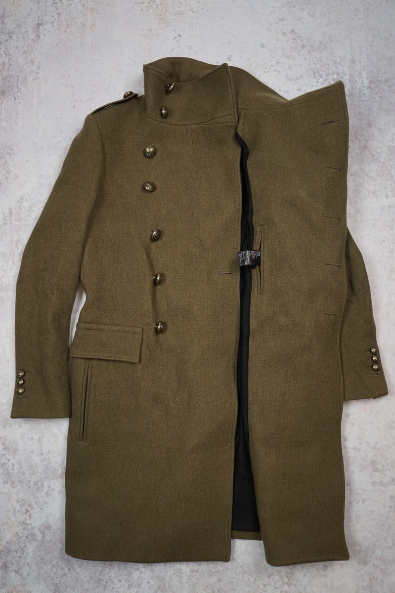 Balmain x H&M Military Coat Double Breasted Mens Size 48 38R outer long  wool