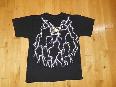 Vtg 90s AMERICAN THUNDER Eagle Ride Lightning Single Stitch Vtg 90s AMERICAN THUNDER Eagle Ride Lightning Single Stitch