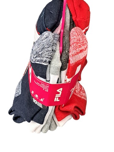 NWT Fila 10 Pairs Comfort Knit Soft Socks Bonus 3 Hair Ties Girls 7 to 10 Shoe - Picture 15 of 30