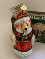 NIB NWT Old World Christmas  Father Christmas Teddy Bear  Ornament  4  Tall