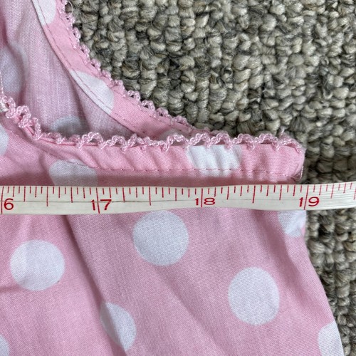 Pink K Robe Womens Small Pink White Polka Dot Snap Button Sleeveless Housecoat - Picture 10 of 12