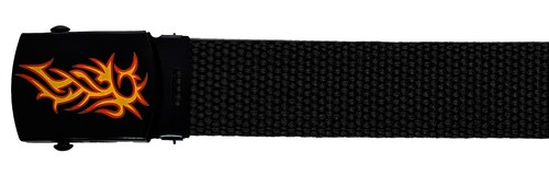 "CINTURÓN DE TELA MILITAR DE LONA AJUSTABLE NEGRO HEBILLA DE METAL 36"" 44"" 56"" 64"" 72" - Imagen 10 de 23