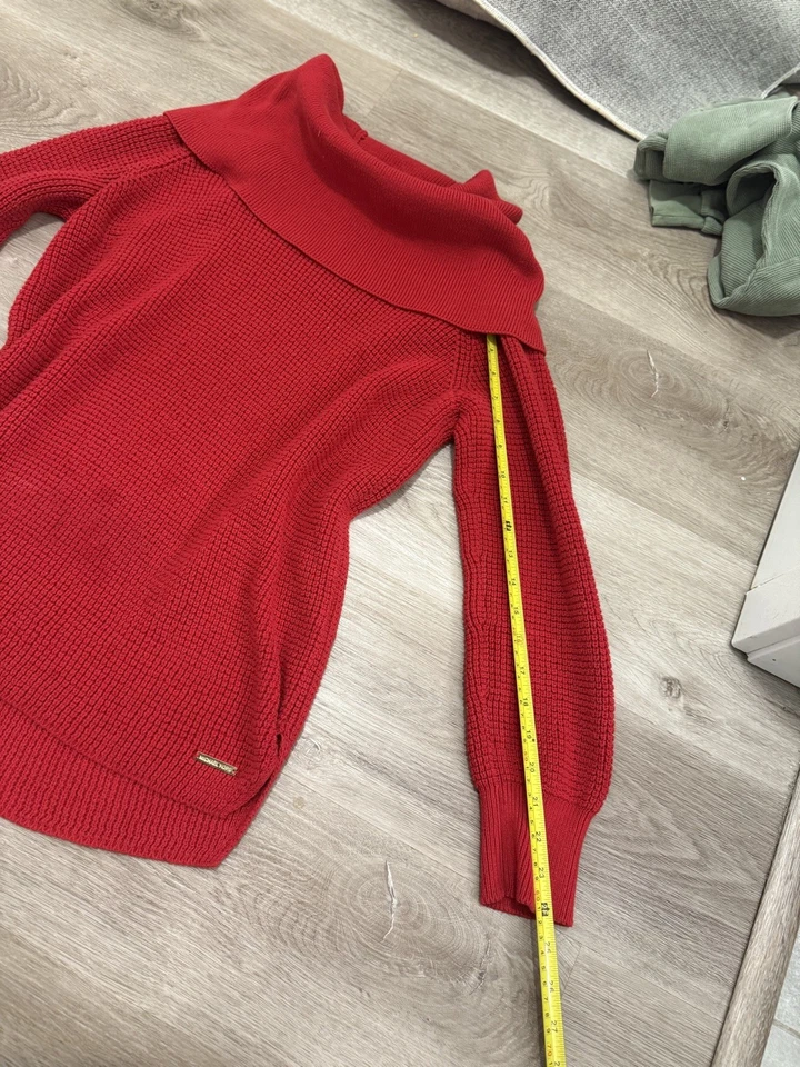 Suéter Michael Kors Cuello Capucha Mujer Rojo Mezcla Algodón Talla Mediana Foto 3 de 4