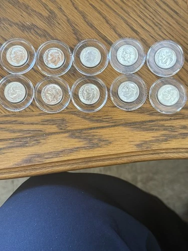 1959 Silver Bu Roosevelt Dime Qty 10 + 2006 S Silver Dime Qty 1