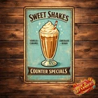 Ice Cream Soda Fountain Funny Vintage Tin Metal Sign 8x12 Home Decor