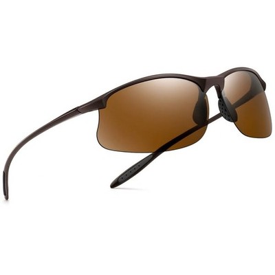 SUNGAIT Sports Sunglasses Ultra-light Medium to Large, Brown Frame/Brown Lens