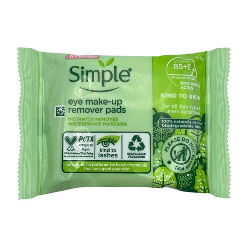 3x 30 Pads Simple Kind to Skin or Micellar Water Boost Eye Make-up Remover Pads - Picture 9 of 20