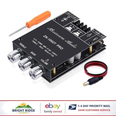 Efficient 2.0 Channel Bluetooth Amplifier with Treble Bass Adjustment Feature
