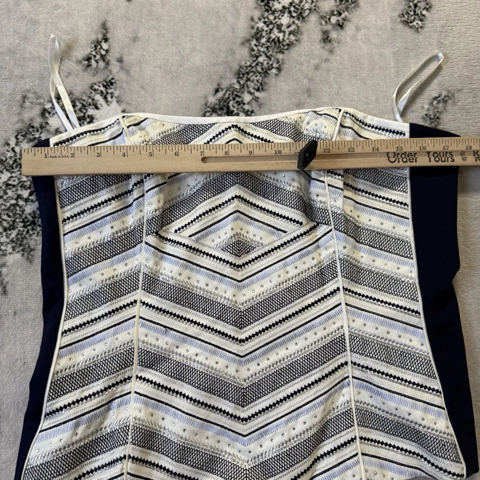 Top White House Black Market para mujer talla 14 multicolor bustier patrón geométrico Foto 4 de 4