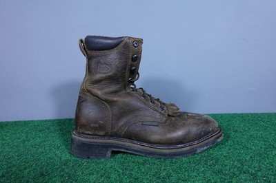 JUSTIN Original Work Boots STEEL TOE WK682 Leather Lace Up 8''  Mens - sz 9 EE