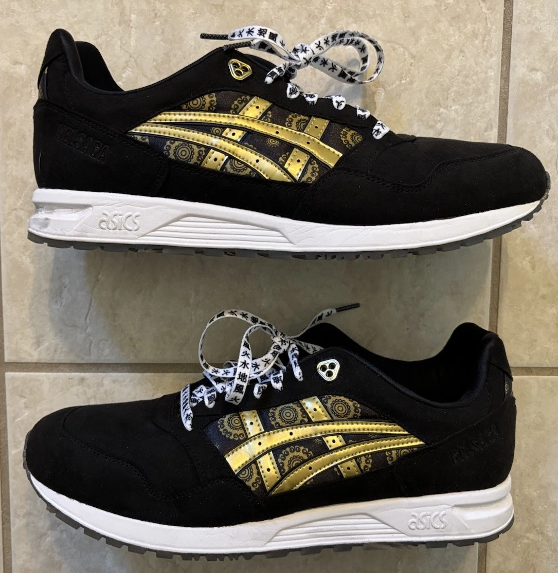 Asics Gel Saga Black/Gold‎ Fusion Shoes 1191A282 Men’s Sz 10.5 ASICS Gel Saga  main image 3