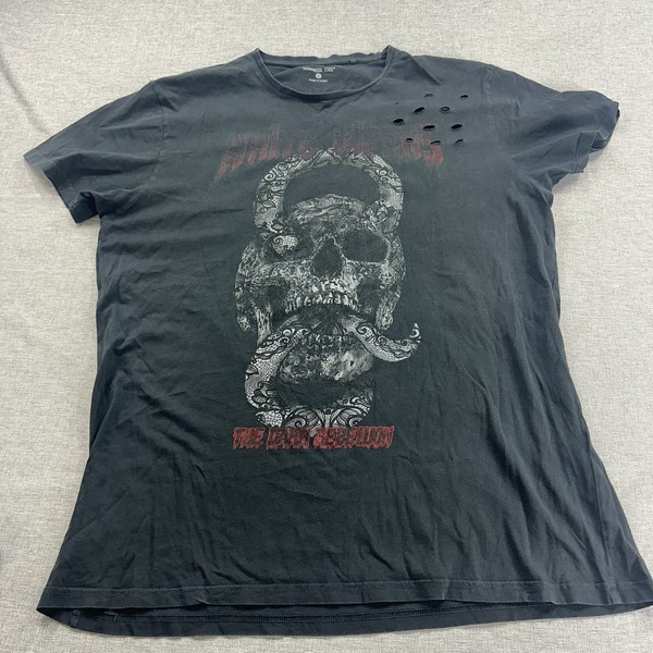 White Viper Black Venom Tour TShirt Womens XL Black Distressed Ripped Band Tee
