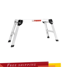 30" Aluminum Step Folding Work Platform Drywall Ladder 330lbs Non-slip Bench