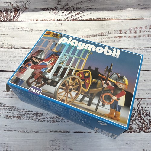 Playmobil 3674 Medieval Knights Prisoner Transport Complete w/ Box!