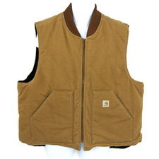 Vintage Carhartt V01 BRN Duck Canvas Men's Vest 2xl Made in USA UFCW