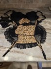 NEW Seduction By Frederick’s Hollywood Sexy Black Sheer Lingerie w/thong  Large — photo 4