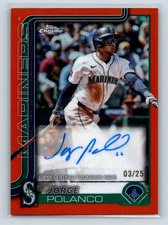 2025 Topps Chrome Update Jorge Polanco Orange Auto /25