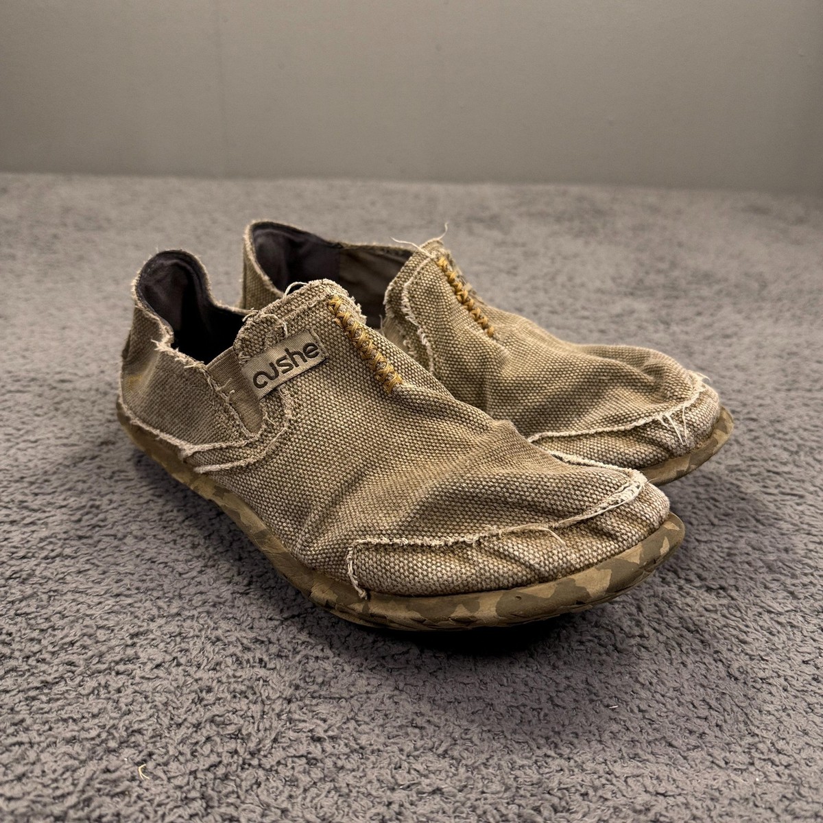 Cushe Slipper Shoes Mens 7 Sand Brown Camo Slip On Casual Comfort Surf Sneakers Cushe M Slipper Shoes Mens 8 Brown Canvas Slip On Camo Sole  main image 3