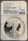 2020-W American Silver Eagle Proof NGC PF70 Ultra Cameo Early Releases