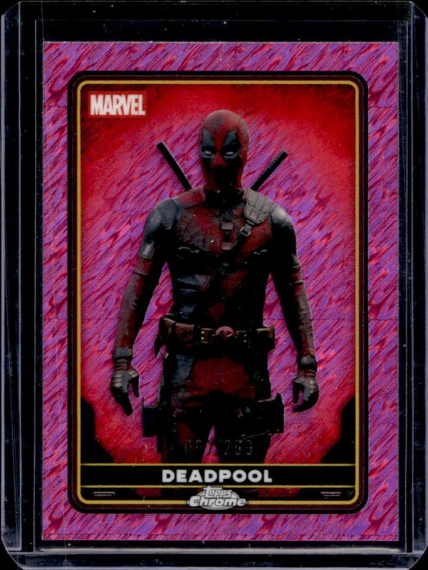 2025 Topps Chrome Deadpool Characters Pink Shimmer Refractor #/299