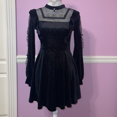 Dark in love velvet lace dress goth gothic lolita whimsigoth vampire victorian