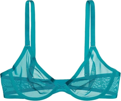 NWT Turquoise Cuup "The Plunge - Mesh" Back Hook Underwire Bra Size 36 G