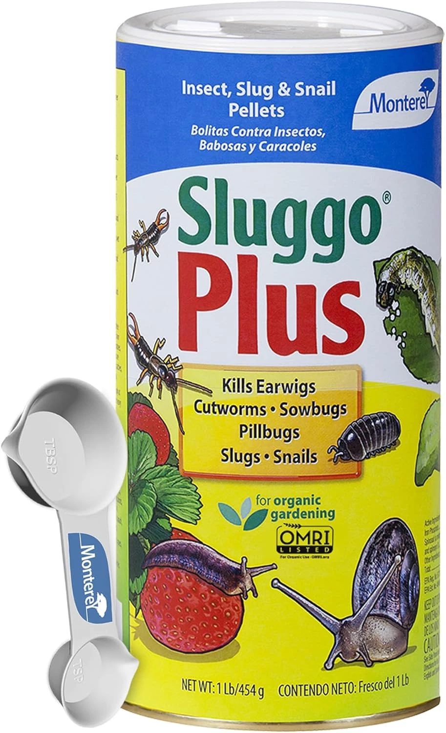 Monterey Sluggo Plus Bundled with Measuring Spoon - Snail & Slug Killer, Plus Co