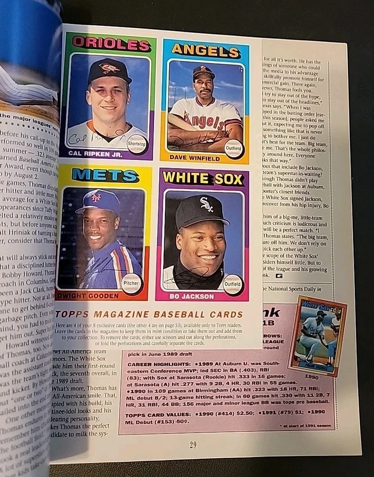 Topps Magazine Collectors Edition Bonus Cards Summer 1991 #7 Rickey Henderson Bo - Image 2 of 4