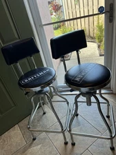 Sturdy Craftsman Adjustable Swivel Bar Stool with Back Rest.  