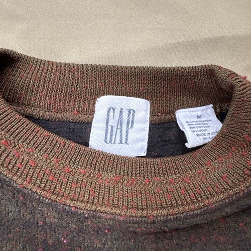 Felpa vintage anni 90 Y2k GAP Country Harvest foglia lana ricamata MED Boxy Crop - Foto 3 di 4