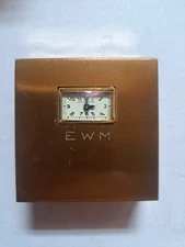 1930's Vintage Illinois Watch Company Makeup Compact W/ Clock Working