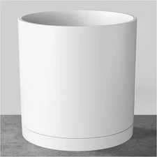 FaithLand 8-Inch Modern Cylinder Planter Thick-Walled Plastic Plant Pot with