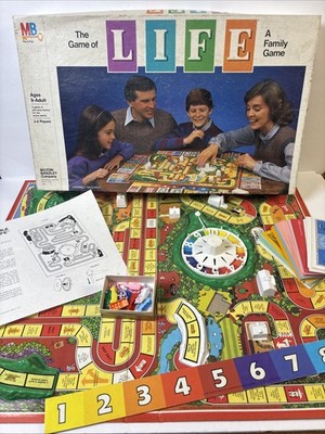 Vintage 1985 - THE GAME OF LIFE Board Game by Milton Bradley- Missing 1 Piece