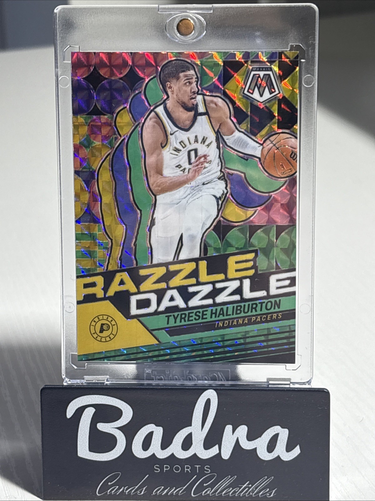2023-24 Panini Mosaic #7 Tyrese Haliburton - Razzle Dazzle - SP 