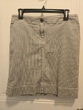 Women's Talbot's Skirt - Size 8 Gray White Pin Stripes