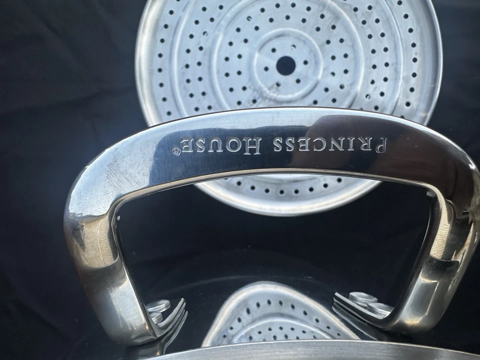 Princess House Heritage acero inoxidable clásico 25 cuartos de galón Olla con estante de vapor 6713 Foto 4 de 4