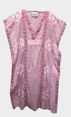 Emerson Fry India Collection Daughters Caftan One Size Pink Midi Organic Cotton