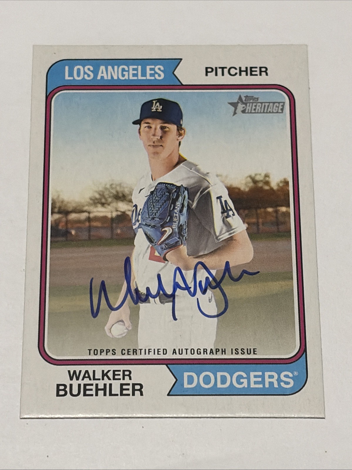 2023 Topps Heritage Walker Buehler Auto #ROA-WB Los Angeles Dodgers