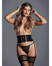 The Goddess Strappy Waist Cincher Lingerie With Lace G-String And Detachable Gar