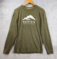 Smartwool Merino 250 Base Layer Mens Large Crewneck Top Green Wool Crew Shirt