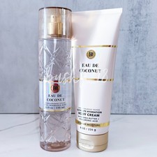 Bath  Body Works 2pc EAU DE COCONUT Fragrance Mist  Body Cream