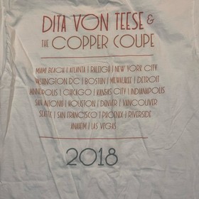 Dita Von Teese Copper Coupe 2018 Tour Tee Burlesque Pin Up Shirt Medium