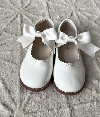 Felix & Flora Girls White Patent Mary Jane Bow Dress Shoes Size 10 Toddler